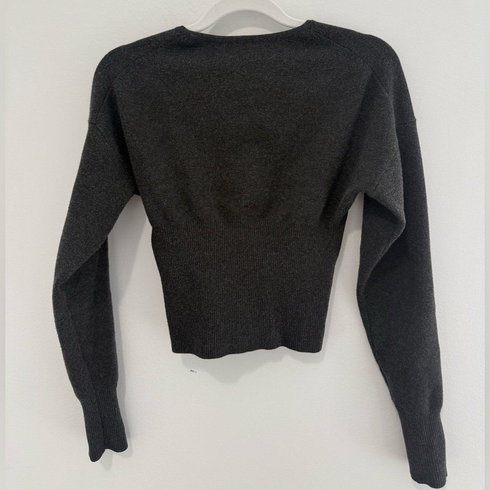 Aritzia Wilfred Golightly Wonder Yarn Cardigan Dark Grey XXS - Picture 3 of 10